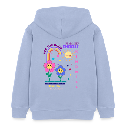See the Good Kinder Hoodie – Bunter Bio Hoodie mit Regenbogen & Blumen 🌸🌈☀️ - Sky