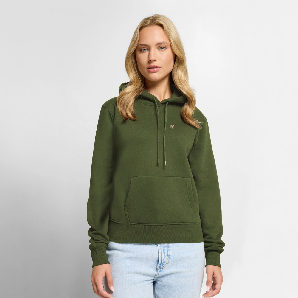 Herzfarben Damen Hoodie – DON’T FEED THE MONKEYS - Khaki