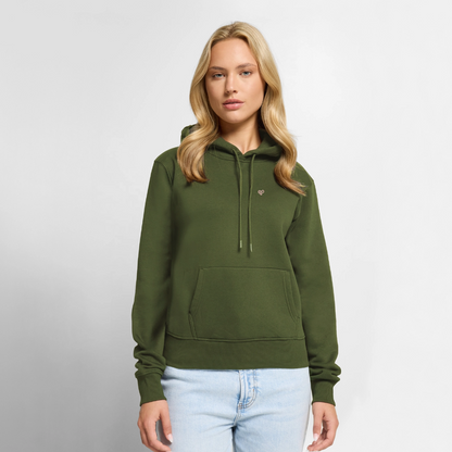 Herzfarben Damen Hoodie – DON’T FEED THE MONKEYS - Khaki