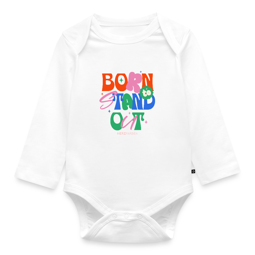 Baby Body „Born to Stand Out“ – aus 100% Bio-Baumwolle, langarm - Weiß