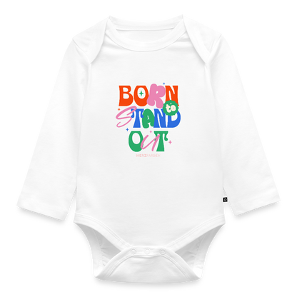 Baby Body „Born to Stand Out“ – aus 100% Bio-Baumwolle, langarm - Weiß