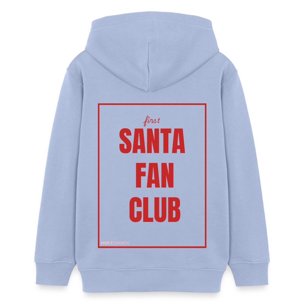 Kinder Hoodie „Santa Fan Club“ – aus 100 % Bio-Baumwolle | 9 - 13 Jahre - Sky