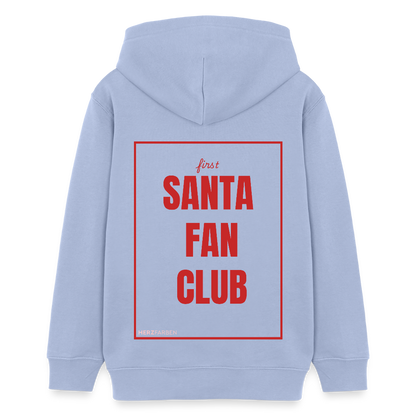 Kinder Hoodie „Santa Fan Club“ – aus 100 % Bio-Baumwolle | 9 - 13 Jahre - Sky