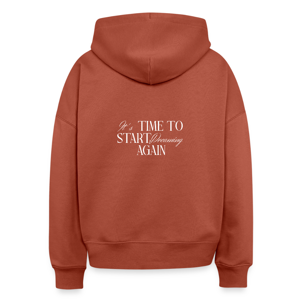 Hoodie „It’s Time to Start Dreaming Again“ – Bio-Baumwolle, fair & nachhaltig - Terrakotta