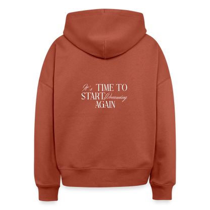 Hoodie „It’s Time to Start Dreaming Again“ – Bio-Baumwolle, fair & nachhaltig - Terrakotta