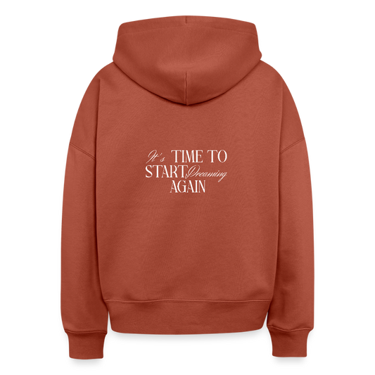 Hoodie „It’s Time to Start Dreaming Again“ – Bio-Baumwolle, fair & nachhaltig - Terrakotta