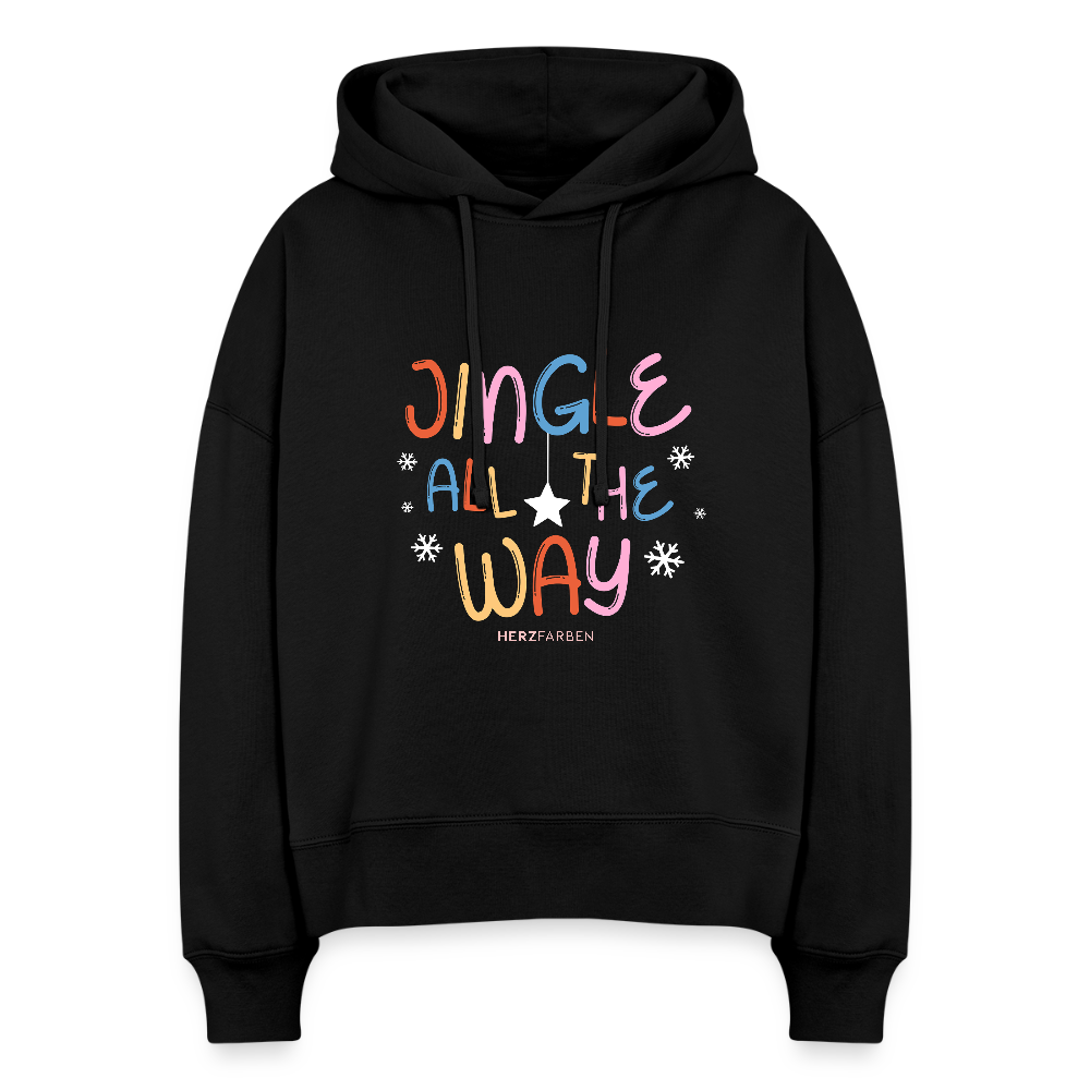Hoodie „Jingle All The Way“ 🎶❄ | 100% Bio-Baumwolle - Schwarz