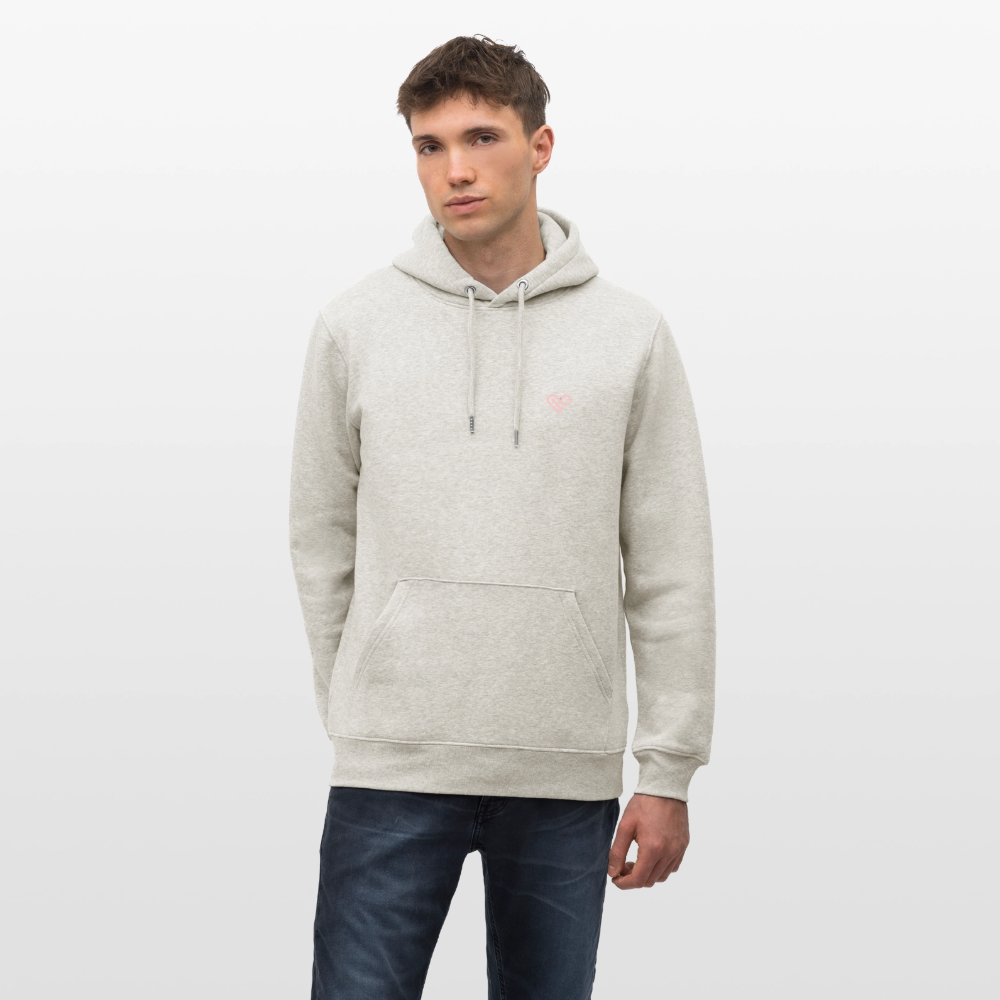 Hoodie „Think outside the box“ – Kreativer Sprüche Hoodie aus 100% Bio-Baumwolle - Beige meliert