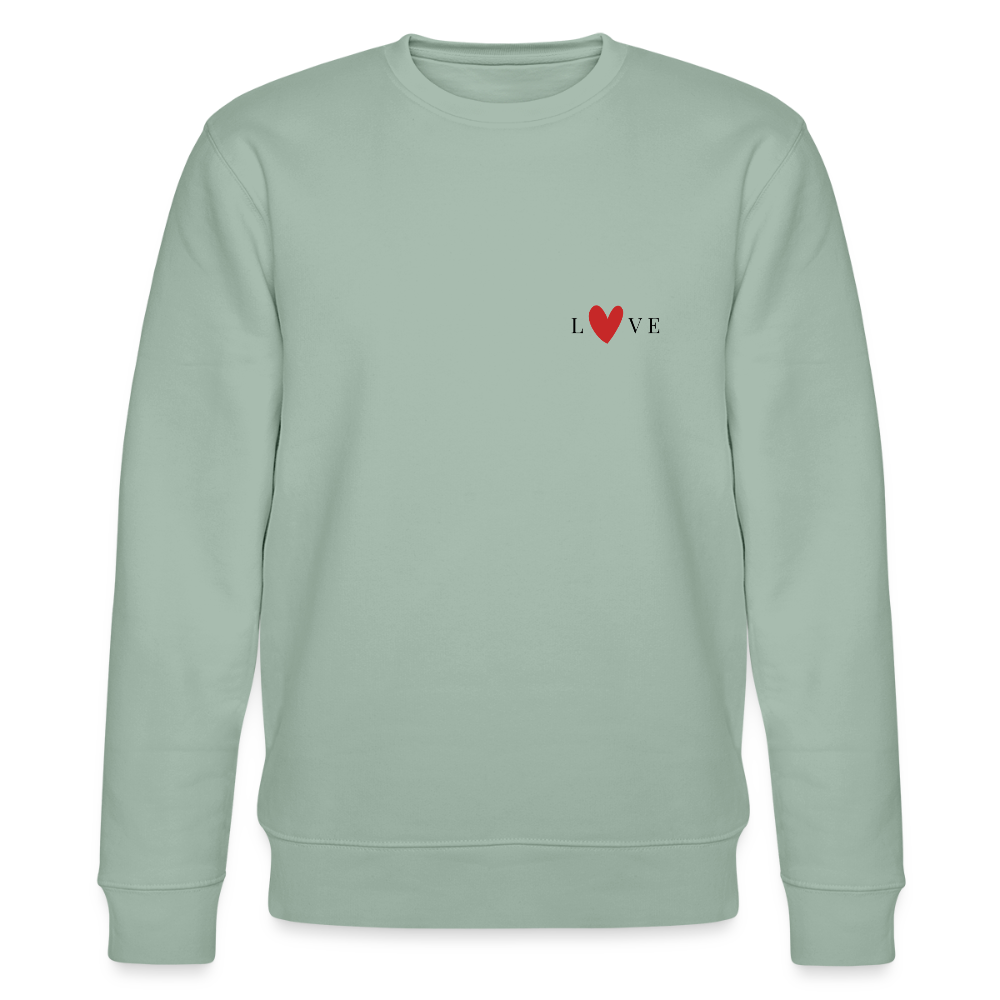 Sweatshirt – „You Are Love, You Are Enough“ – aus 100% Bio-Baumwolle - Helles Graugrün