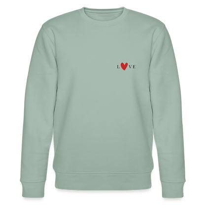 Sweatshirt – „You Are Love, You Are Enough“ – aus 100% Bio-Baumwolle - Helles Graugrün