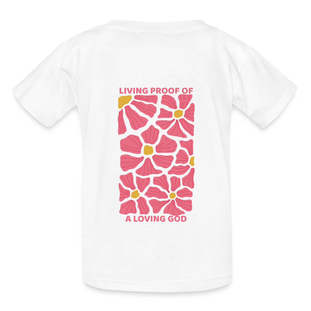 Living Proof of a Loving God T-Shirt – Glaubens-Shirt mit Blumenmotiv 🌸✨ - Weiß