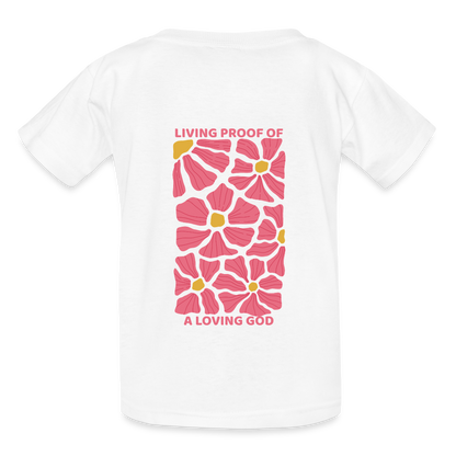 Living Proof of a Loving God T-Shirt – Glaubens-Shirt mit Blumenmotiv 🌸✨ - Weiß