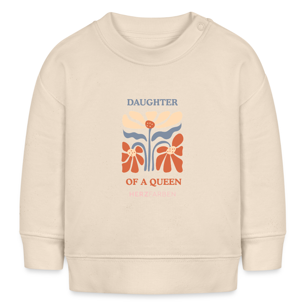 Daughter of a Queen Bio Baby Pullover – Nachhaltiger Baby Sweater aus 100% Bio-Baumwolle - Weißgrau