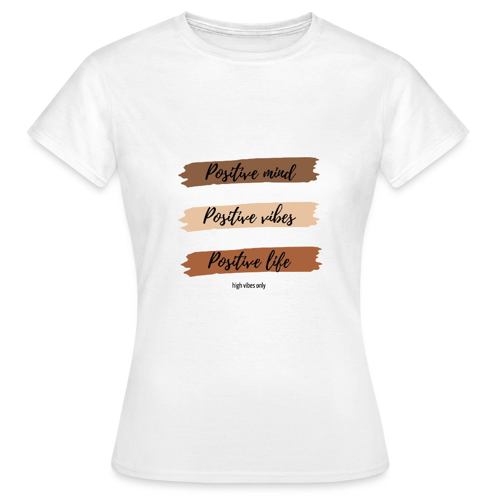 Positive Mind T-Shirt – Motivations Shirt | Achtsamkeits & Lifestyle Design für Vibes & Balance - Weiß