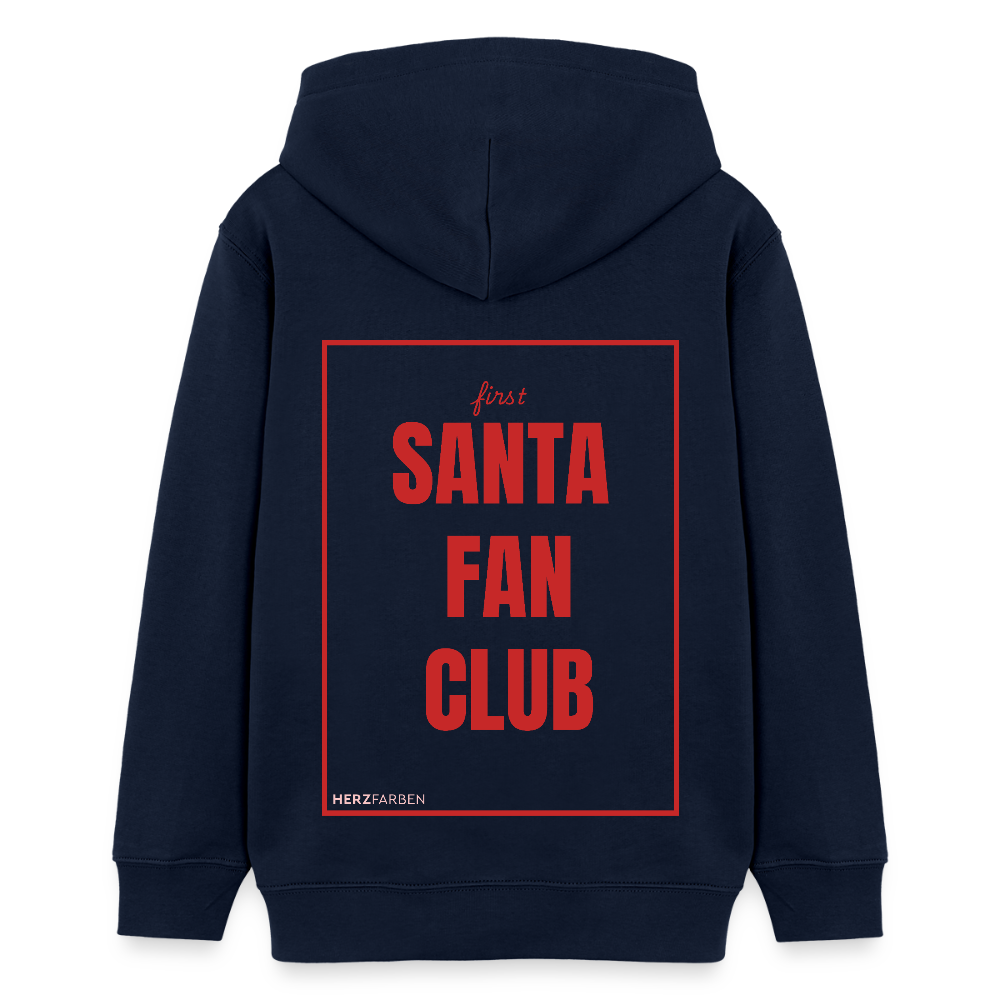 Kinder Hoodie „Santa Fan Club“ – aus 100 % Bio-Baumwolle | 9 - 13 Jahre - Navy