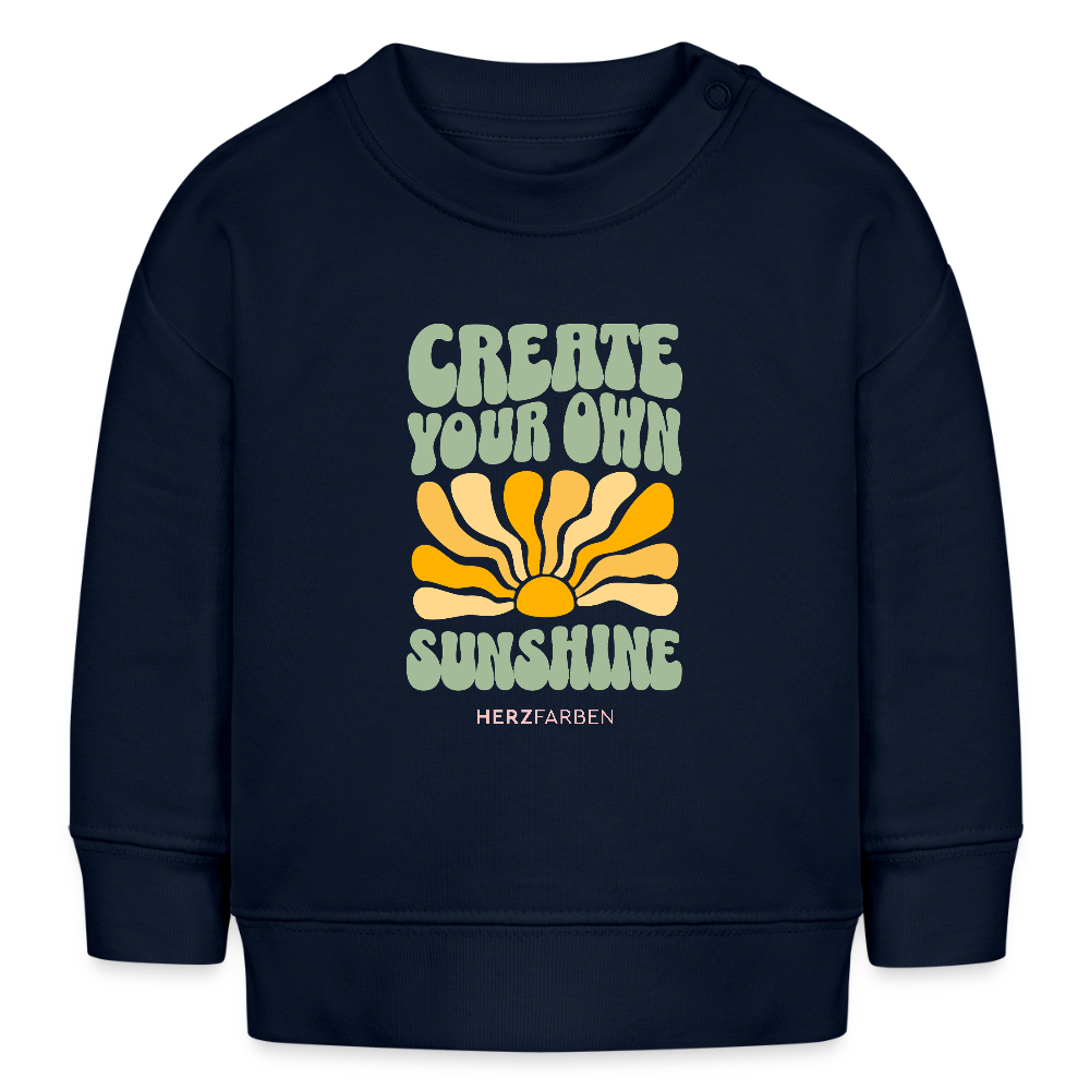 Bio Baby Pullover „Create Your Own Sunshine“ – Nachhaltiger Baby Sweater aus 100% Bio-Baumwolle - Navy