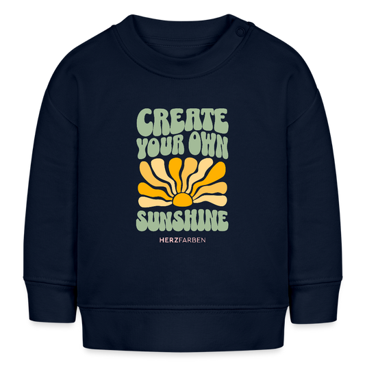 Bio Baby Pullover „Create Your Own Sunshine“ – Nachhaltiger Baby Sweater aus 100% Bio-Baumwolle - Navy