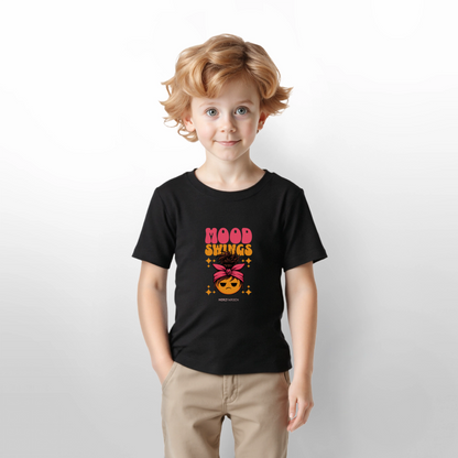 Kinder T-Shirt – „Mood Swings“ – aus 100% Bio-Baumwolle - Schwarz
