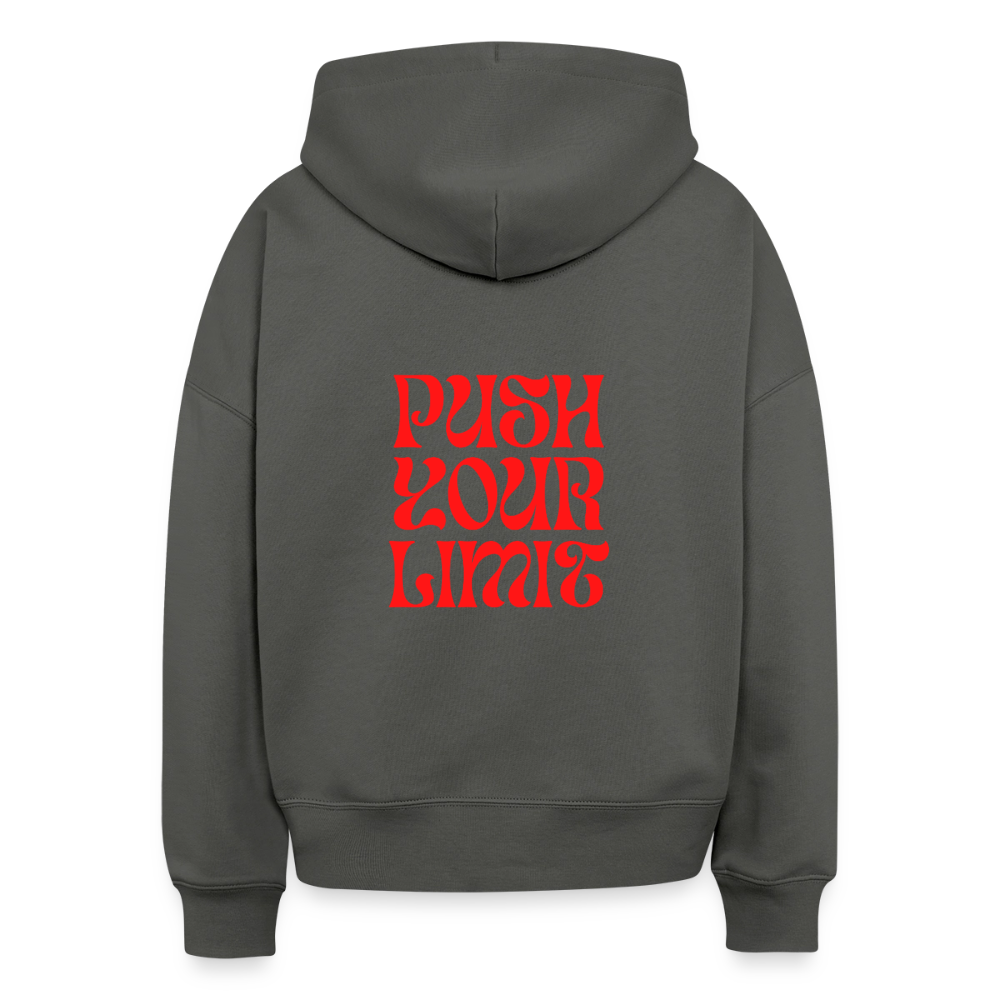 Bio Hoodie „Push Your Limit“ – Nachhaltiger Kapuzenpullover aus 100% Bio-Baumwolle - Anthrazit