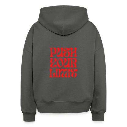 Bio Hoodie „Push Your Limit“ – Nachhaltiger Kapuzenpullover aus 100% Bio-Baumwolle - Anthrazit