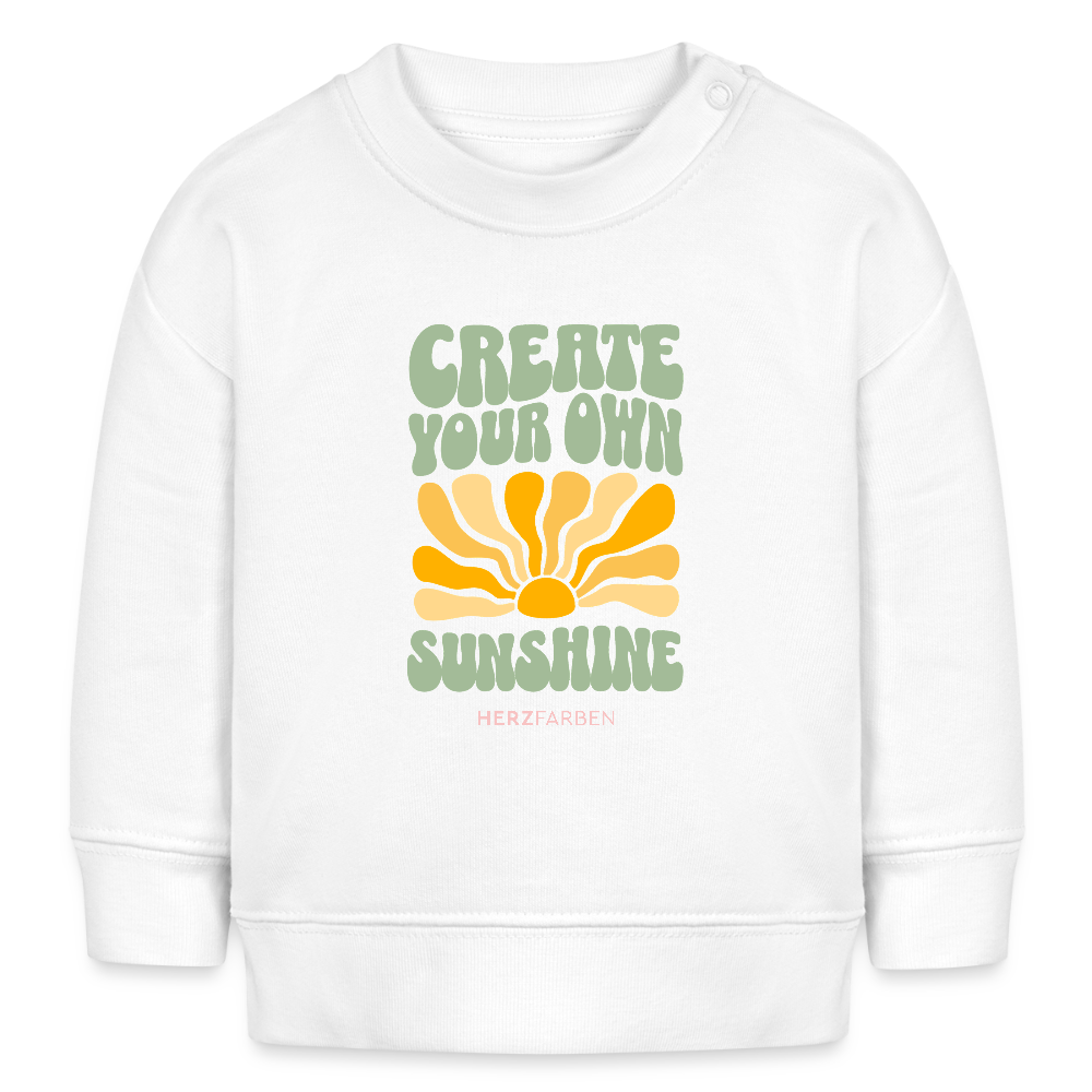 Bio Baby Pullover „Create Your Own Sunshine“ – Nachhaltiger Baby Sweater aus 100% Bio-Baumwolle - Weiß