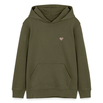 Kinder Hoodie „No Drama Llama“ – Lustiger Lama Hoodie aus 100% Bio-Baumwolle / 9 - 13 Jahre - Khaki