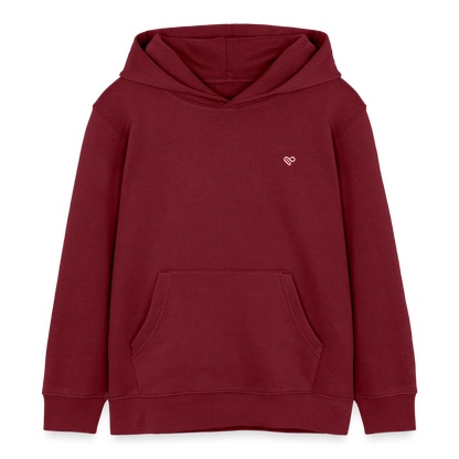Kinder Hoodie – „Do it for Fun“ – aus 100% Bio-Baumwolle / 3-8 Jahre - Burgunderrot
