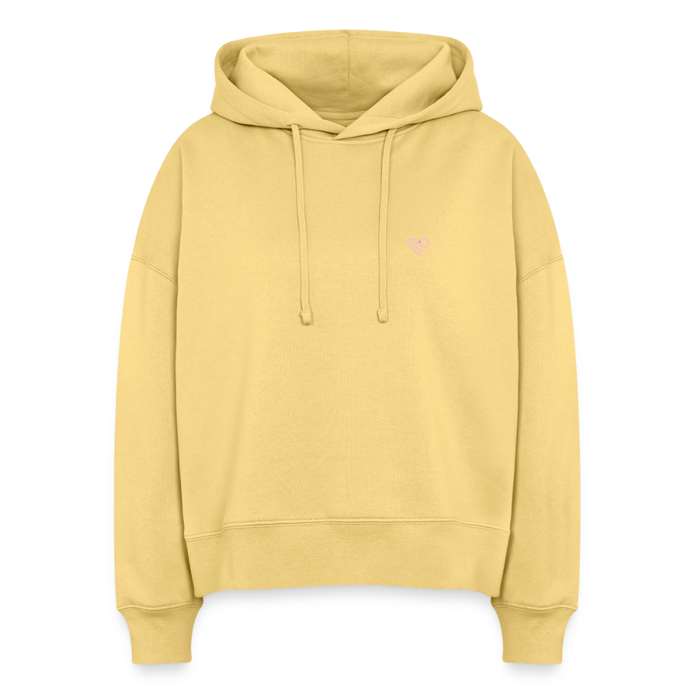 No Bad Vibes Hoodie – 100% Bio Baumwolle Spiritueller Damen Hoodie mit Nazar-Amulett - Hellgelb