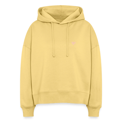 No Bad Vibes Hoodie – 100% Bio Baumwolle Spiritueller Damen Hoodie mit Nazar-Amulett - Hellgelb