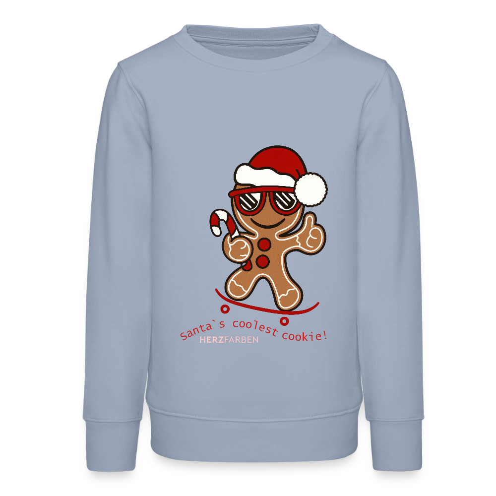 Kinder Sweatshirt „Santa’s Coolest Cookie“ – aus 100 % Bio-Baumwolle 9 - 13 Jahre - Lavendel-Violett