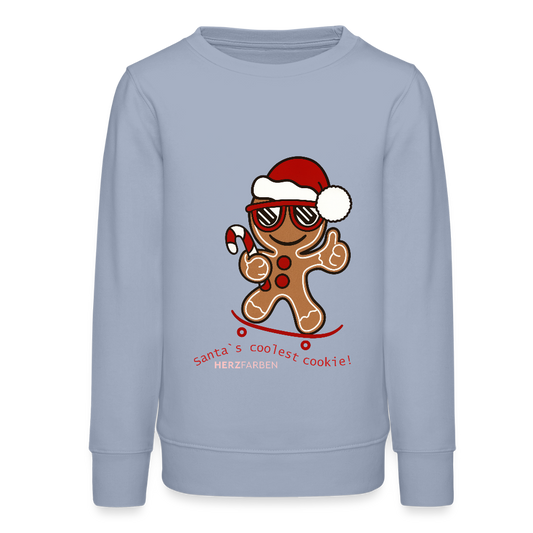 Kinder Sweatshirt „Santa’s Coolest Cookie“ – aus 100 % Bio-Baumwolle 9 - 13 Jahre - Lavendel-Violett