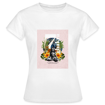 7 Chakra T-Shirt – Spirituelles Yoga Shirt | Meditations & Mindfulness Shirt mit Universum-Statement - Weiß