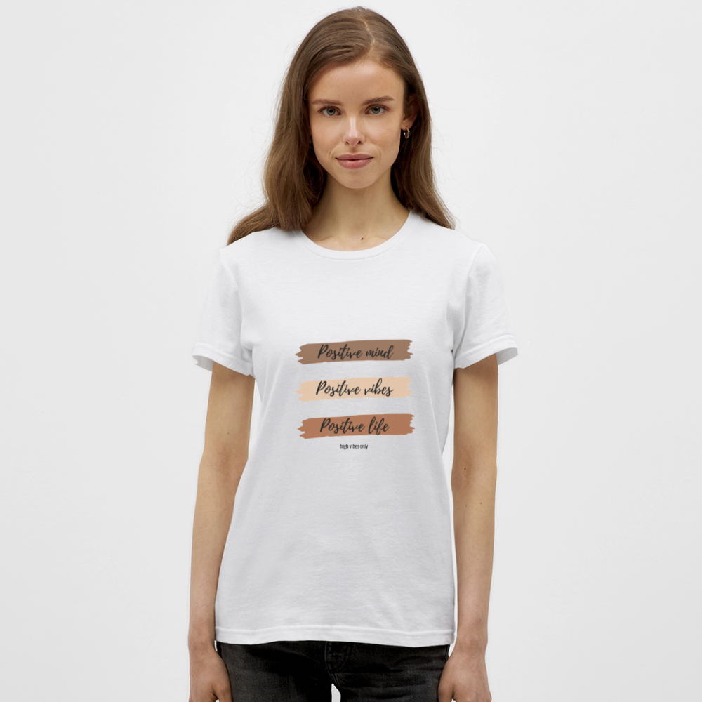 Positive Mind T-Shirt – Motivations Shirt | Achtsamkeits & Lifestyle Design für Vibes & Balance - Weiß