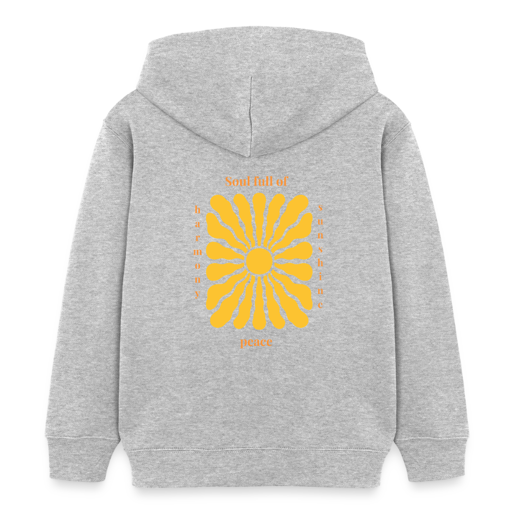 Soul full of Sunshine Kinder Hoodie – Sonnenschein, Harmonie & Peace 🌞 - Grau meliert