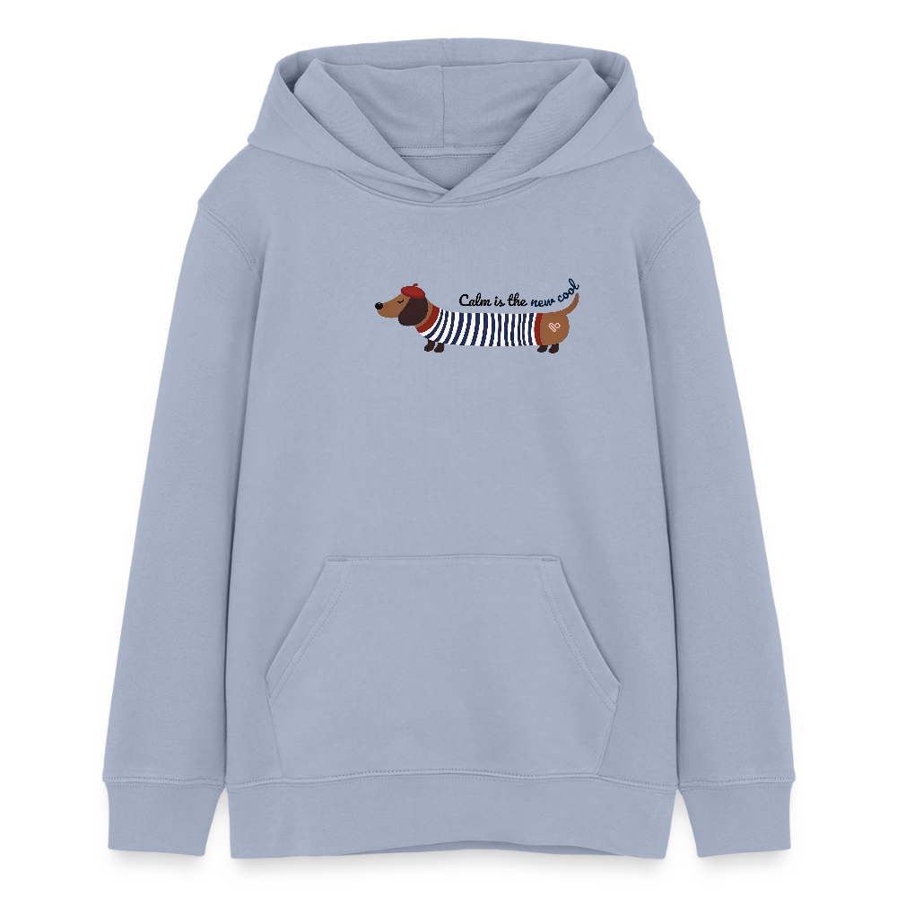 Herzfarben Kinder Hoodie „Calm is the new cool“ – Bio-Baumwolle Hoodie für Kinder & Teens (9–13 Jahre) - Lavendel-Violett