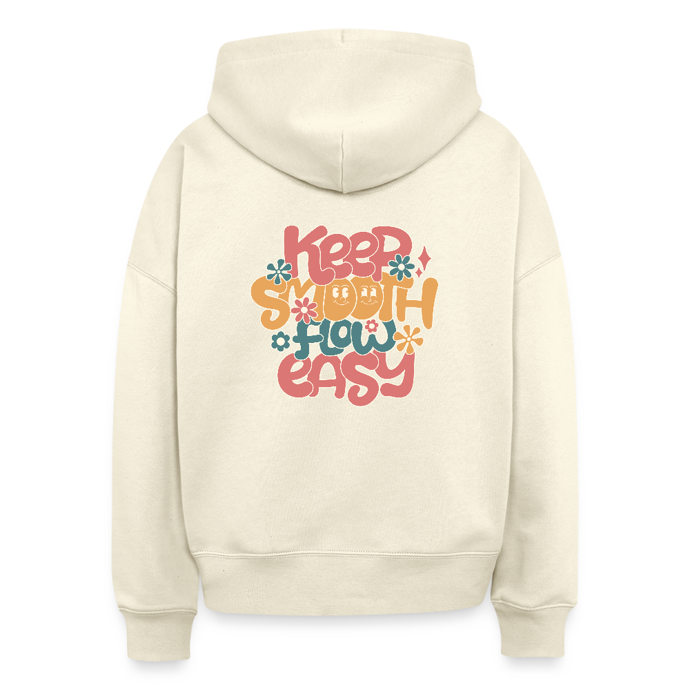 Hoodie „Keep Smooth Flow Easy“ – Bio-Baumwolle, nachhaltig & fair - Weißgrau