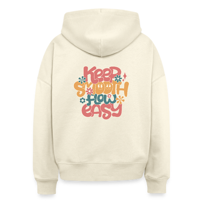 Hoodie „Keep Smooth Flow Easy“ – Bio-Baumwolle, nachhaltig & fair - Weißgrau