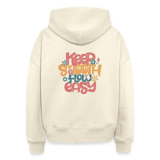Hoodie „Keep Smooth Flow Easy“ – Bio-Baumwolle, nachhaltig & fair - Weißgrau