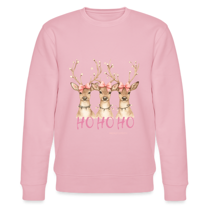 Bio Sweatshirt „Ho Ho Ho – Reindeer“ 🎄🦌 – Nachhaltig & festlich - Hellrosa