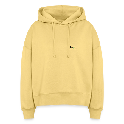 Hoodie „I love Hugs“ für Erwachsene – Nachhaltiger Kapuzenpullover aus 100% Bio-Baumwolle - Hellgelb