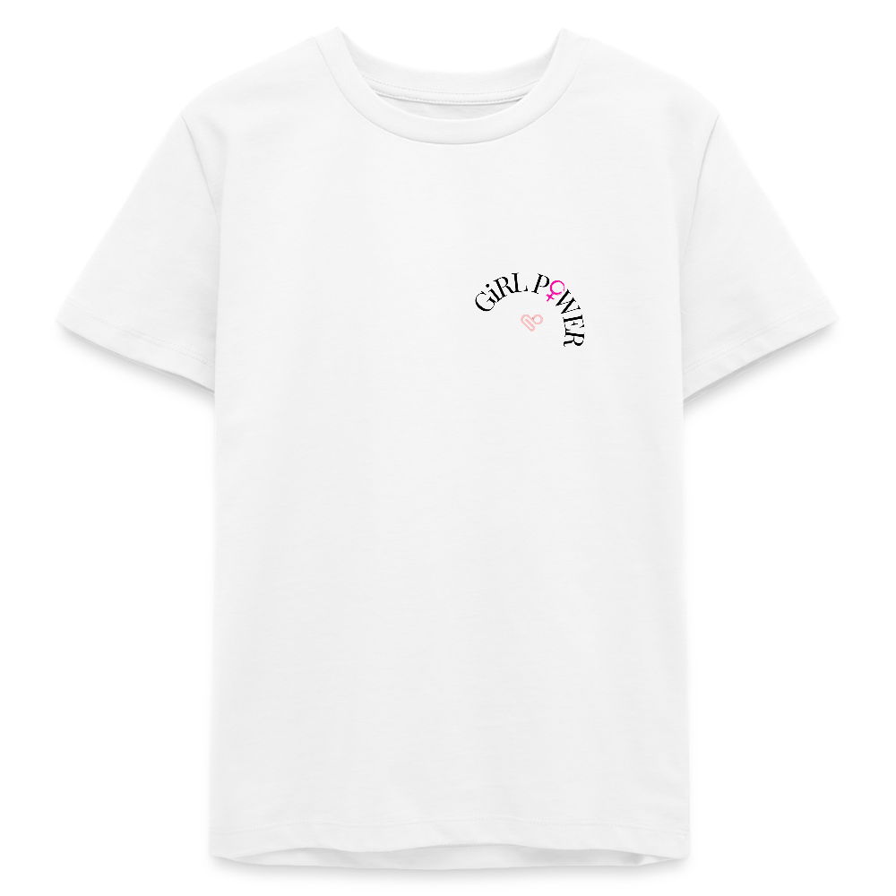 Kinder T-Shirt – „Girl Power“ – aus 100% Bio-Baumwolle / 9 - 13 Jahre - Weiß