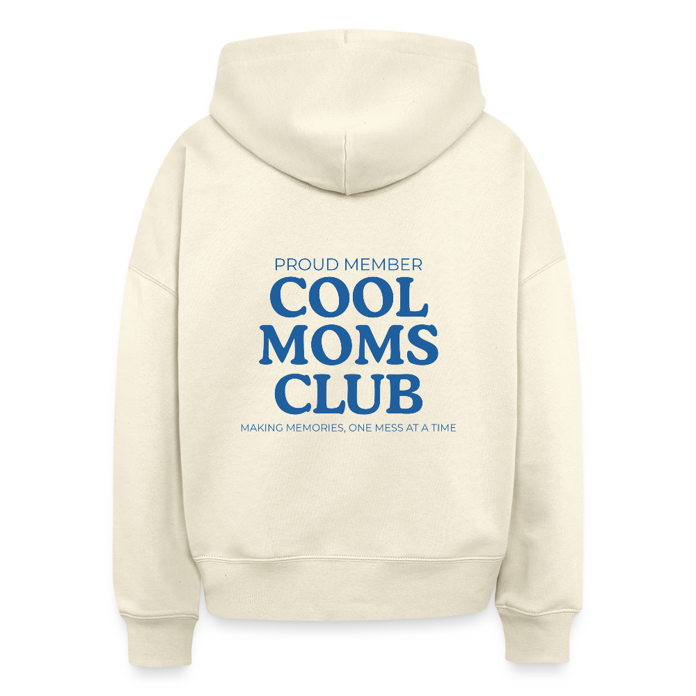 Bio Hoodie „Cool Moms Club“ – Nachhaltiger Kapuzenpullover für Mamas aus 100% Bio-Baumwolle - Weißgrau