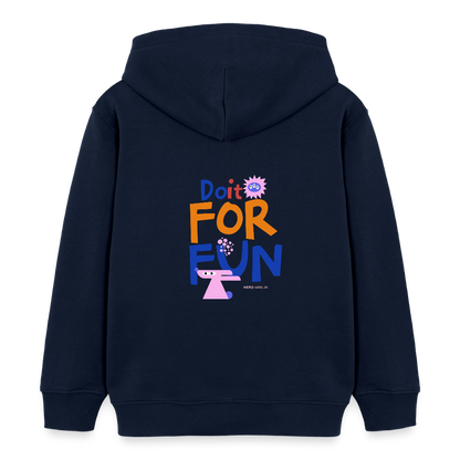 Kinder Hoodie – „Do it for Fun“ – aus 100% Bio-Baumwolle / 3-8 Jahre - Navy