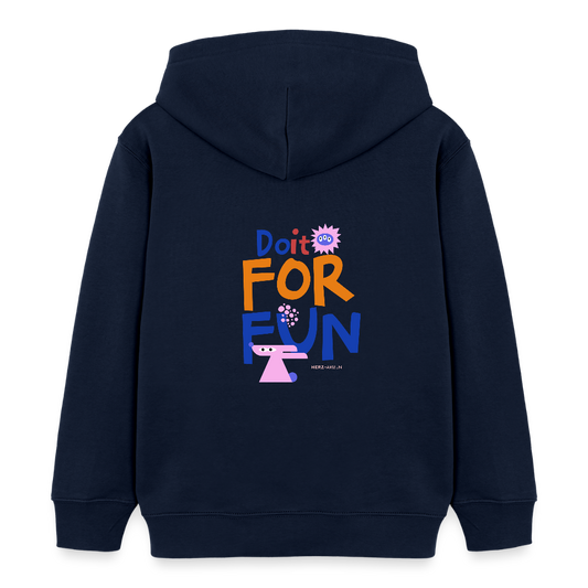 Kinder Hoodie – „Do it for Fun“ – aus 100% Bio-Baumwolle / 3-8 Jahre - Navy