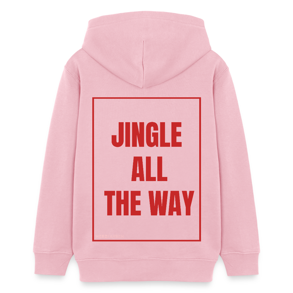 Kinder Hoodie „Jingle All The Way“ – aus 100 % Bio-Baumwolle | 9 - 13 Jahre - Hellrosa