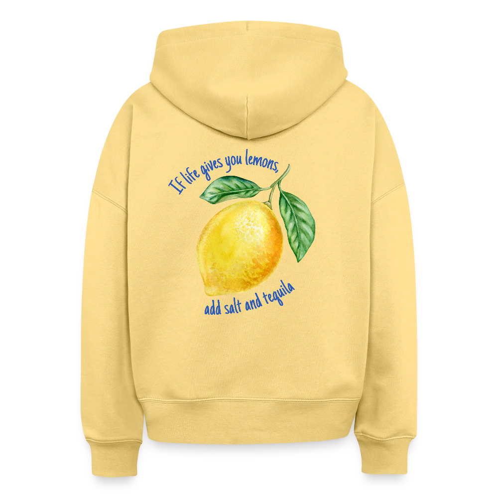 Hoodie „If life gives you lemons“ – Zitronen Hoodie aus 100% Bio-Baumwolle & vegan - Hellgelb