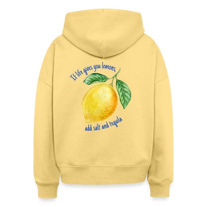 Hoodie „If life gives you lemons“ – Zitronen Hoodie aus 100% Bio-Baumwolle & vegan - Hellgelb