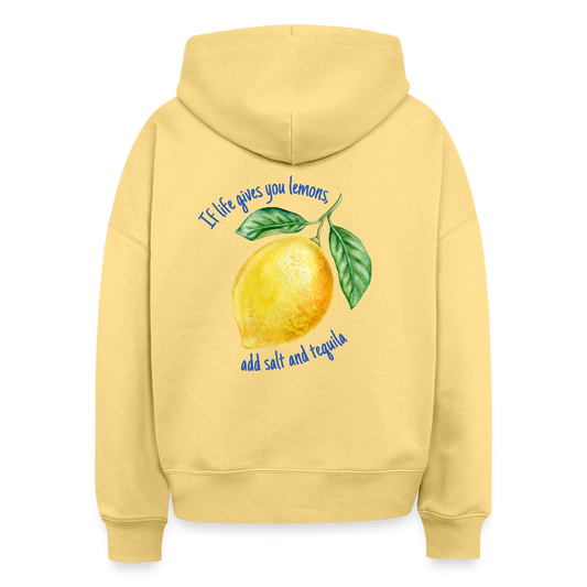 Hoodie „If life gives you lemons“ – Zitronen Hoodie aus 100% Bio-Baumwolle & vegan - Hellgelb