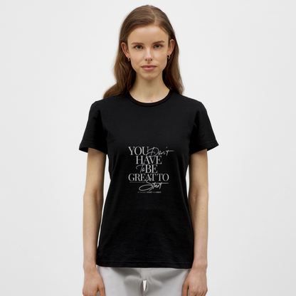 Start to Be Great T-Shirt – Motivations Shirt | Streetwear Typografie Design für Mut & Erfolg - Schwarz