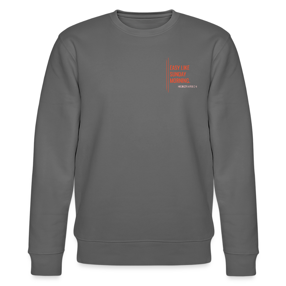 Sweatshirt „Easy Like Sunday Morning“ – Minimal Design aus 100 % Bio-Baumwolle - Anthrazit